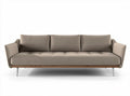 Modern beige fabric sofa with wooden frame and metal legs 200 x 80 x 90cm