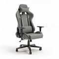 Ergonomic gaming chair with adjustable headrest and armrests in gray 70 x 70 x 130cm