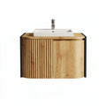 Wooden bathroom vanity with integrated sink and modern design 90 x 50 x 40cm