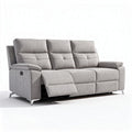 Reclining sofa in gray fabric with adjustable headrests and chrome legs 200 x 90 x 95cm